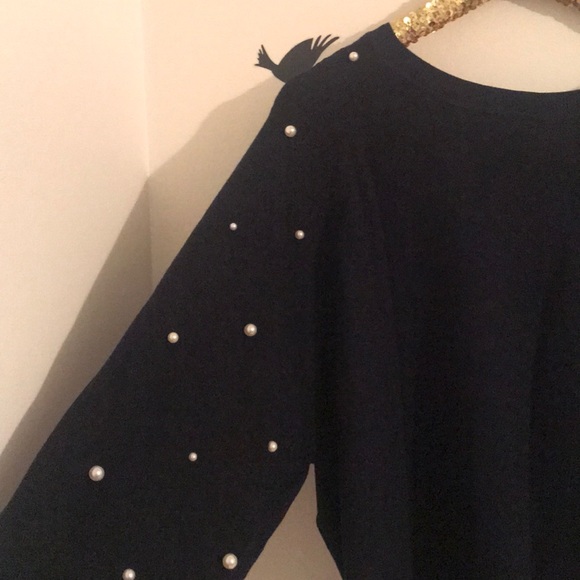 NWOT Zara Sweater with Pearl Accents - Picture 4 of 5